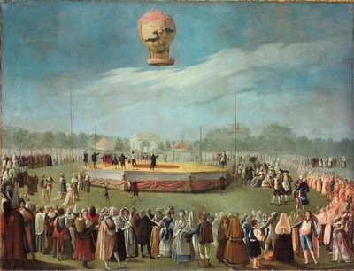 Ascesa di un pallone alla presenza della corte di Carlo IV, ca. 1783 da Antonio Carnicero