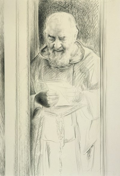 Padre Pio che Legge, 1988-89 da Antonio Ciccone