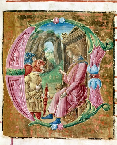 Erode I il Grande ordina il massacro degli innocenti. Lettrine illuminate da Antonio Cicognari. Dettaglio di un antifonario. 1483. Cremona, corale 4, capitolo del duomo da Antonio Cicognara