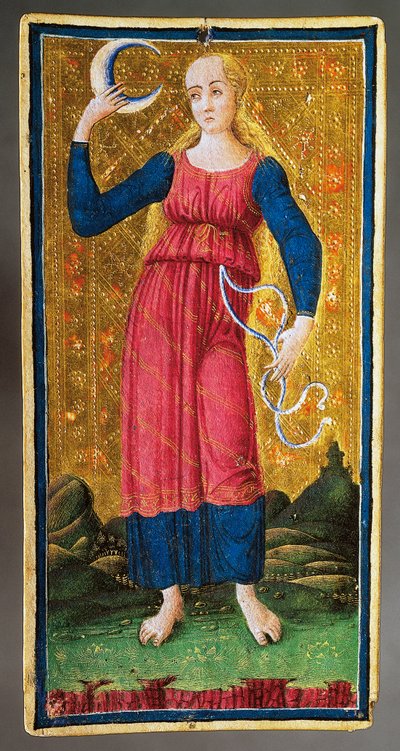 Carta dei tarocchi raffigurante la Luna da Antonio Cicognara