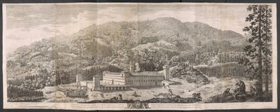 Grande veduta del monastero tra le foreste degli Appennini da Antonio Cioci or Ciocchi