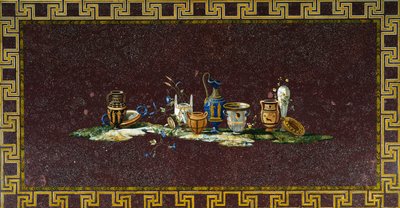 Tavolo intarsiato con pietre semipreziose da un disegno di Antonio Cioci, Italia da Antonio Cioci or Ciocchi