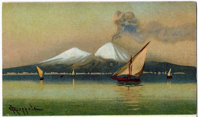 Geografia. Vulcano Vesuvio e la Baia di Napoli da Antonio Coppola