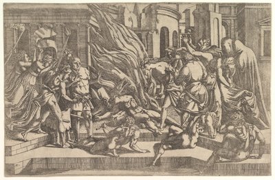 Cremazione di un cadavere, ca. 1543 da Antonio Fantuzzi