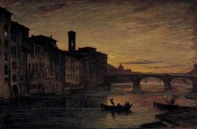 Il fiume Arno a Ponte Santa Trinita da Antonio Fontanesi