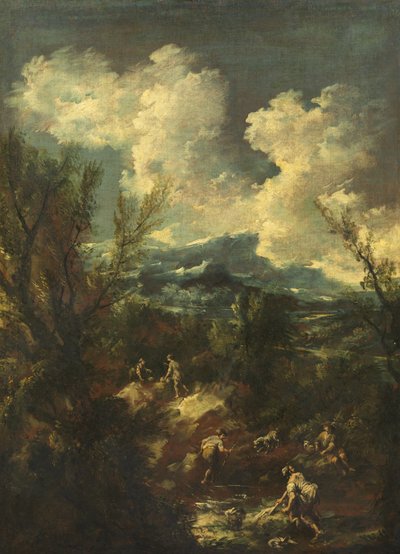 Paesaggio con lavandaie, 1711-35 da Antonio Francesco Peruzzini