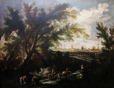 Paesaggio con un portatore d