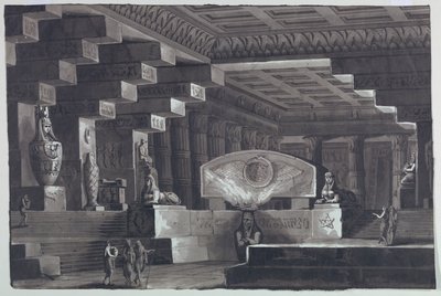 Progetto scenografico, interno di un tempio egiziano da Antonio Giuseppe Basoli