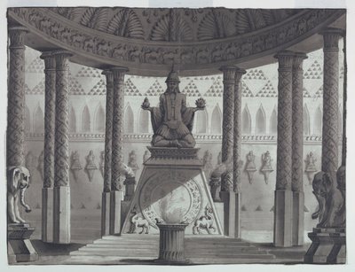 Progetto scenografico, tempio orientale da Antonio Giuseppe Basoli