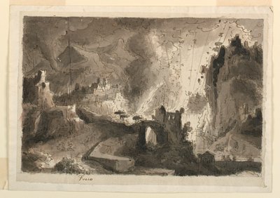 Scenografia, Città in Fiamme da Antonio Giuseppe Basoli