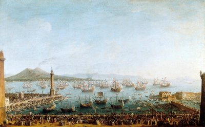 Partenza di Carlo di Borbone per la Spagna, vista dal porto da Antonio Joli