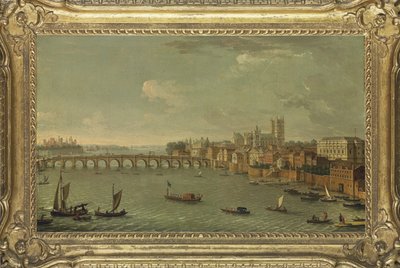 Quattro vedute di Londra: Il Tamigi verso Westminster, c.1700-77 da Antonio Joli