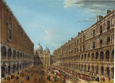 Processione nel cortile del Palazzo Ducale, Venezia da Antonio Joli