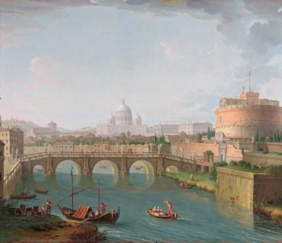 Veduta del Tevere, c.1700-77 da Antonio Joli