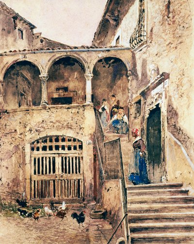 Cortile interno di un caseggiato da Antonio Mancini