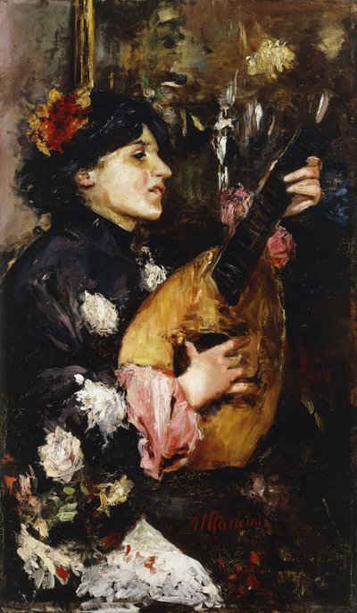 Donna con un Mandolino da Antonio Mancini