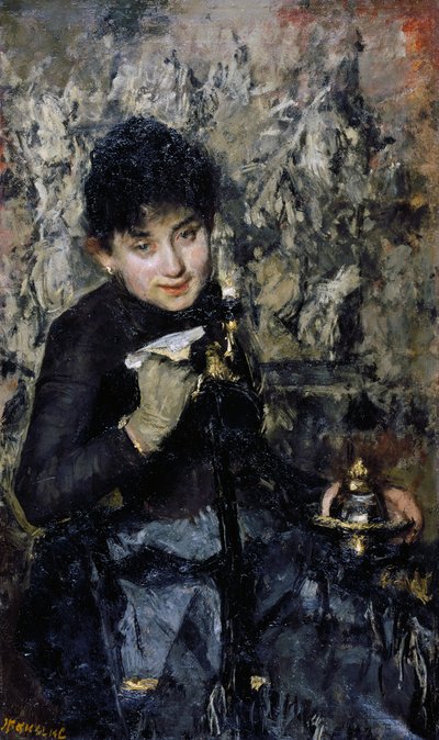 Donna con calamaio da Antonio Mancini