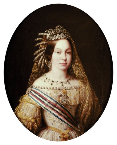 Ritratto di Isabella II Regina di Spagna (Isabella de Bourbon o Isabel de Borbon) da Antonio María Esquivel y Suárez de Urbina