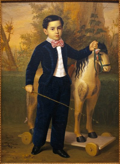 Ritratto di un bambino con un cavallo di legno da Antonio María Esquivel y Suárez de Urbina