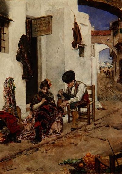 Riparazione della giacca del picador da Antonio Maria Fabres y Costa