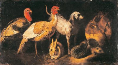 Tacchini, cane, lepre e riccio da Antonio Maria Vassallo
