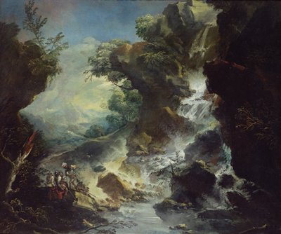 Paesaggio con Cascata, c.1700-07 da Antonio Marini