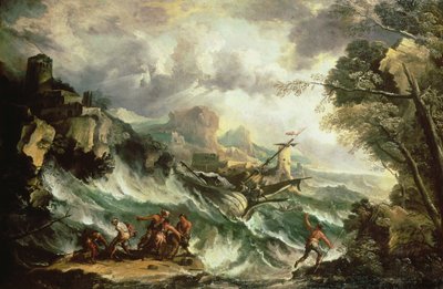 Paesaggio marino con naufragio, c.1700-07 da Antonio Marini
