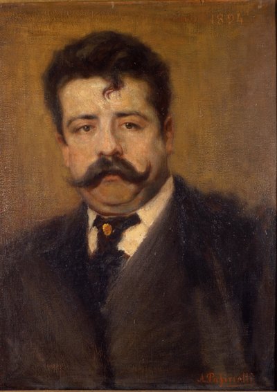 Ritratto di Ruggero Leoncavallo. Compositore italiano (1858 - 1919) Dipinto di Antonio Pasinetti del 1894. Museo della Scala di Milano. da Antonio Pasinetti