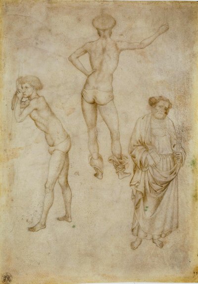Due studi di figure maschili e San Pietro. Disegno di Antonio Pisanello, 1430-1435 da Antonio Pisanello