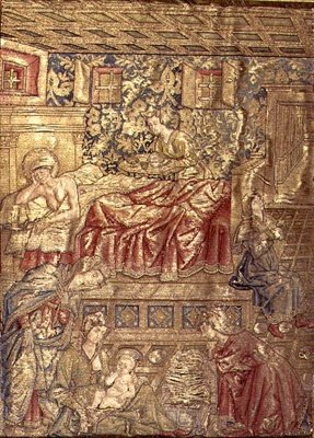 La nascita di San Giovanni Battista, arazzo che raffigura scene della vita del santo da Antonio Pollaiuolo