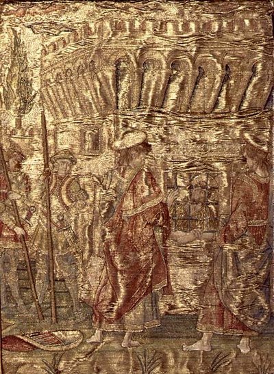I discepoli visitano San Giovanni Battista in prigione, arazzo che raffigura scene della vita del santo da Antonio Pollaiuolo