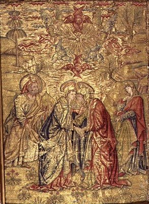 La Visitazione, arazzo che raffigura scene della vita di San Giovanni Battista da Antonio Pollaiuolo