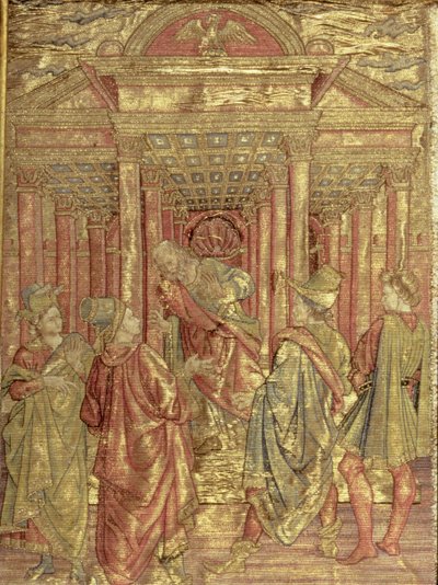 Zaccaria lascia il Tempio, arazzo che raffigura scene della vita di San Giovanni Battista (tessuto) da Antonio Pollaiuolo