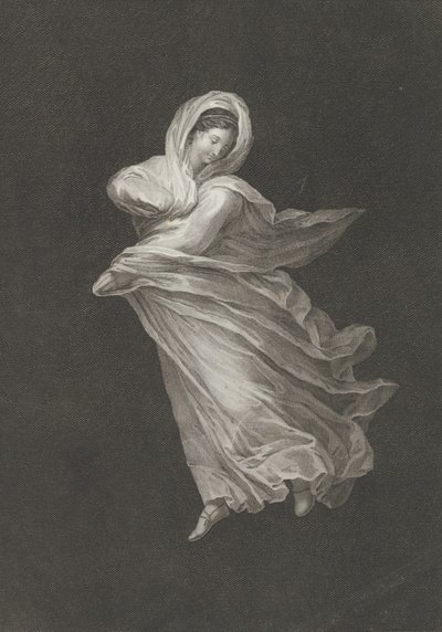 Una baccante con drappeggio fluente, guardando in basso, braccio destro piegato e braccio sinistro ..., ca. 1795-1847 da Antonio Ricciani