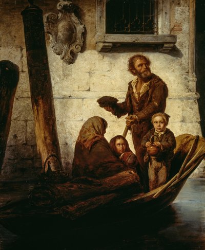 Una famiglia di popolani in barca da Antonio Rotta