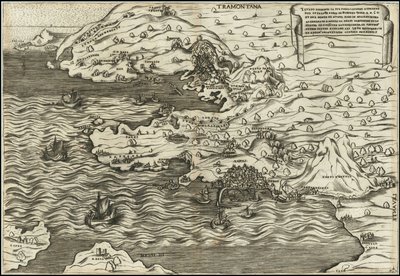Antonio Salamanca 1538 Il Vero Disegnio In Sui Propio Luogho Ritratto Del In Felice Paese Di Posuolo Quale E. M. 60 et del Monte di Nuovo Nato In Mare Et In Terra , , , 29 de Setenbre 1538 da Antonio Salamanca