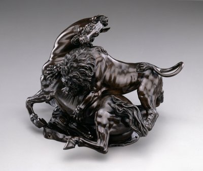 Leone che attacca cavallo, c.1580/90 da Antonio Susini