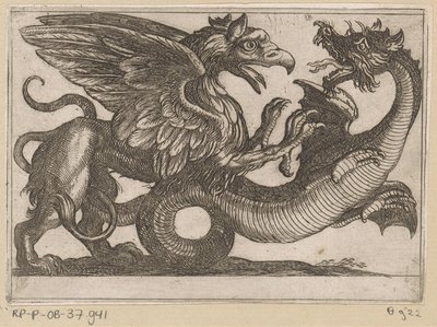 Drago e grifone in combattimento da Antonio Tempesta