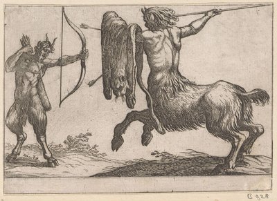Un centauro attacca un satiro (Animali combattenti) da Antonio Tempesta