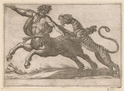 Una tigre che combatte con un centauro da Antonio Tempesta