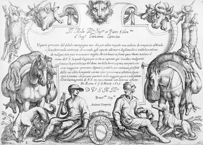 Frontespizio di una serie di scene di caccia, 1609 da Antonio Tempesta