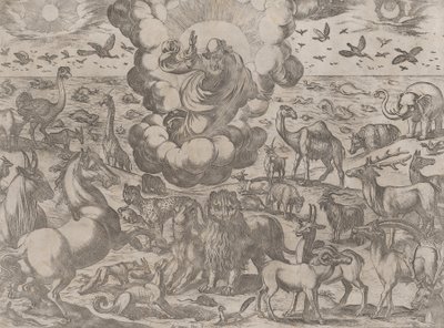 Dio crea gli animali, ca. 1590-1630 da Antonio Tempesta