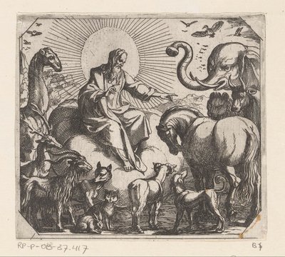 Dio crea gli animali sulla terra da Antonio Tempesta