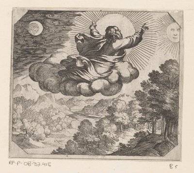 Dio crea il sole, la luna e le stelle da Antonio Tempesta