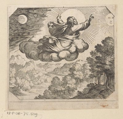 Dio crea il sole, la luna e le stelle (La creazione) da Antonio Tempesta