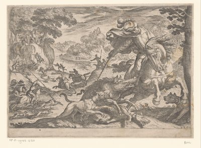 Caccia al cinghiale (serie Scene di caccia, parte 6) da Antonio Tempesta