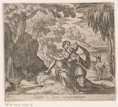 Giove e Callisto (Calisto a Iove Comprimitur) (Metamorphoseon sive transformationum) (Metamorfosi di Ovidio) da Antonio Tempesta