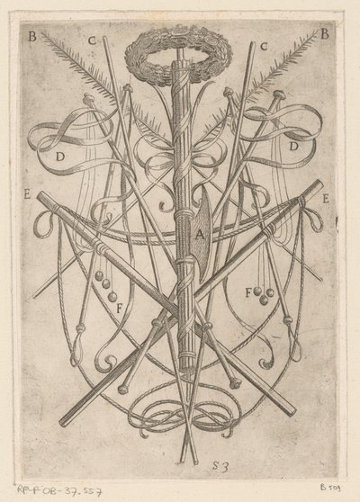 Ornamento con strumenti di tortura da Antonio Tempesta