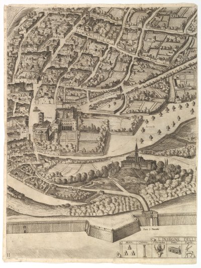 Piano della città di Roma. Parte 11 con il San Pancrazio riva sinistra da Antonio Tempesta