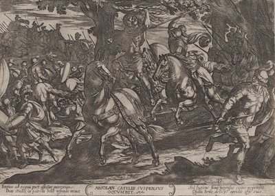 Tavola 19: Giacobbe uccide Assalonne, da Le battaglie del Vecchio Testamento, ca. 1590-ca. 1610 da Antonio Tempesta